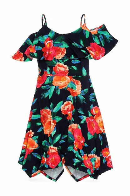 Roman Womens Multicoloured Floral Viscose A-Line Size 10 Sweetheart Pullover - Cold Shoulder
