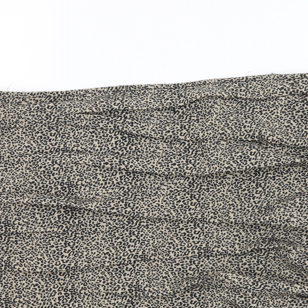 In the Style Womens Brown Animal Print Polyester Maxi Skirt Size 12 Zip - Leopard Pattern