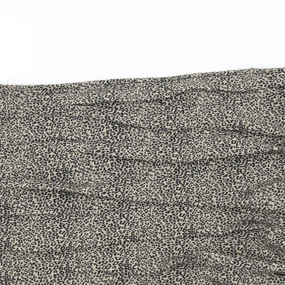 In the Style Womens Brown Animal Print Polyester Maxi Skirt Size 12 Zip - Leopard Pattern