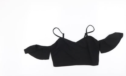 SheIn Womens Black Polyester Cropped Tank Size M Sweetheart