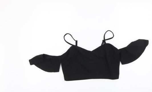 SheIn Womens Black Polyester Cropped Tank Size M Sweetheart