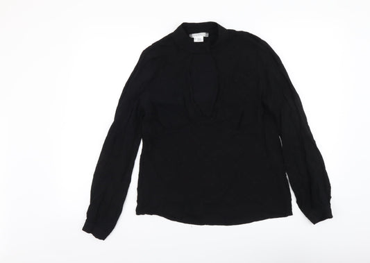 Womens UK Size M Cooperative Black Basic Blouse