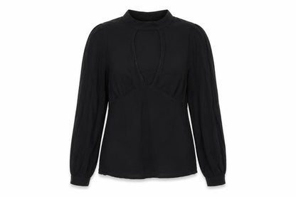 Womens UK Size M Cooperative Black Basic Blouse