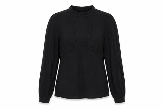 Womens UK Size M Cooperative Black Basic Blouse