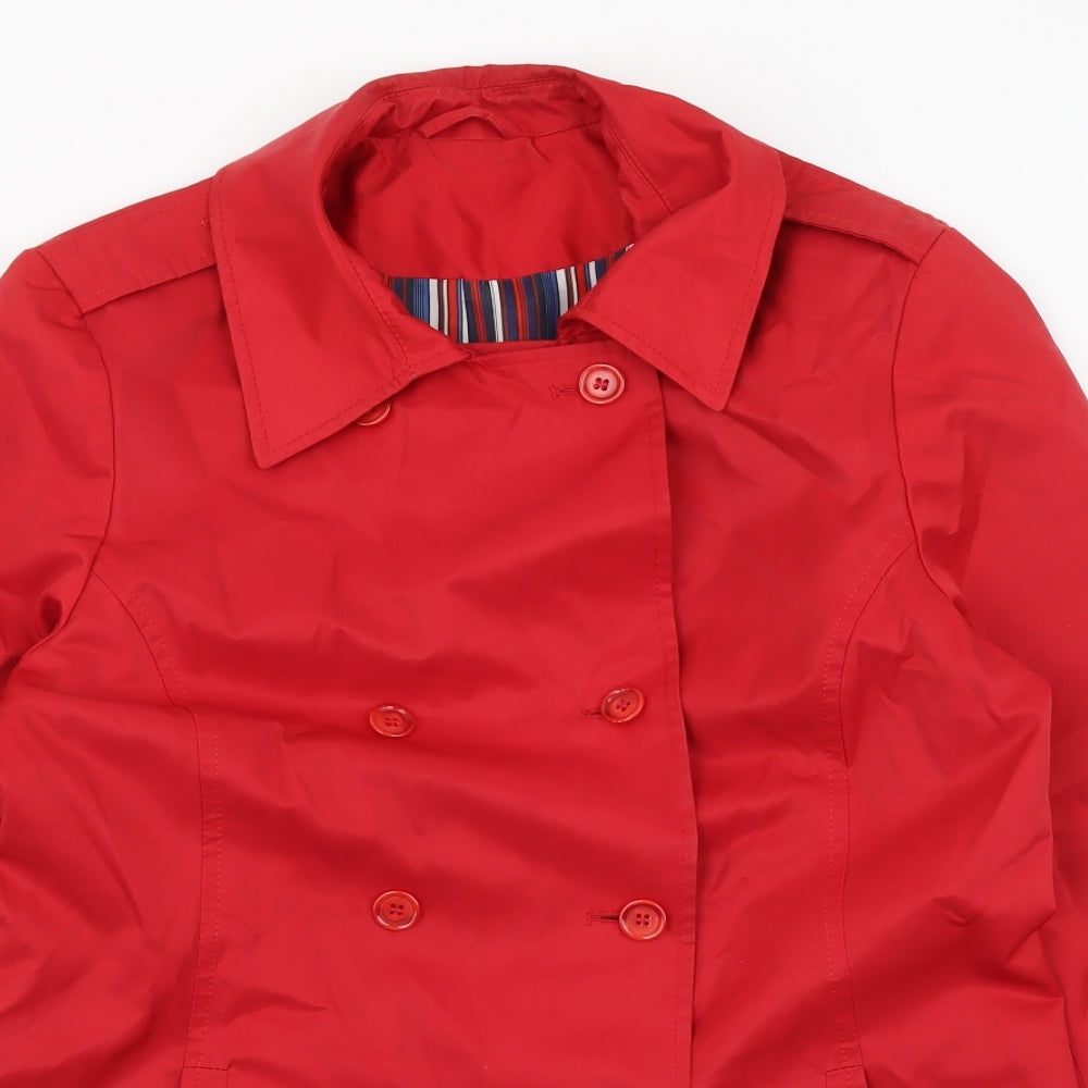 Womens UK Size 12 Dorothy Perkins Red Pea Coat