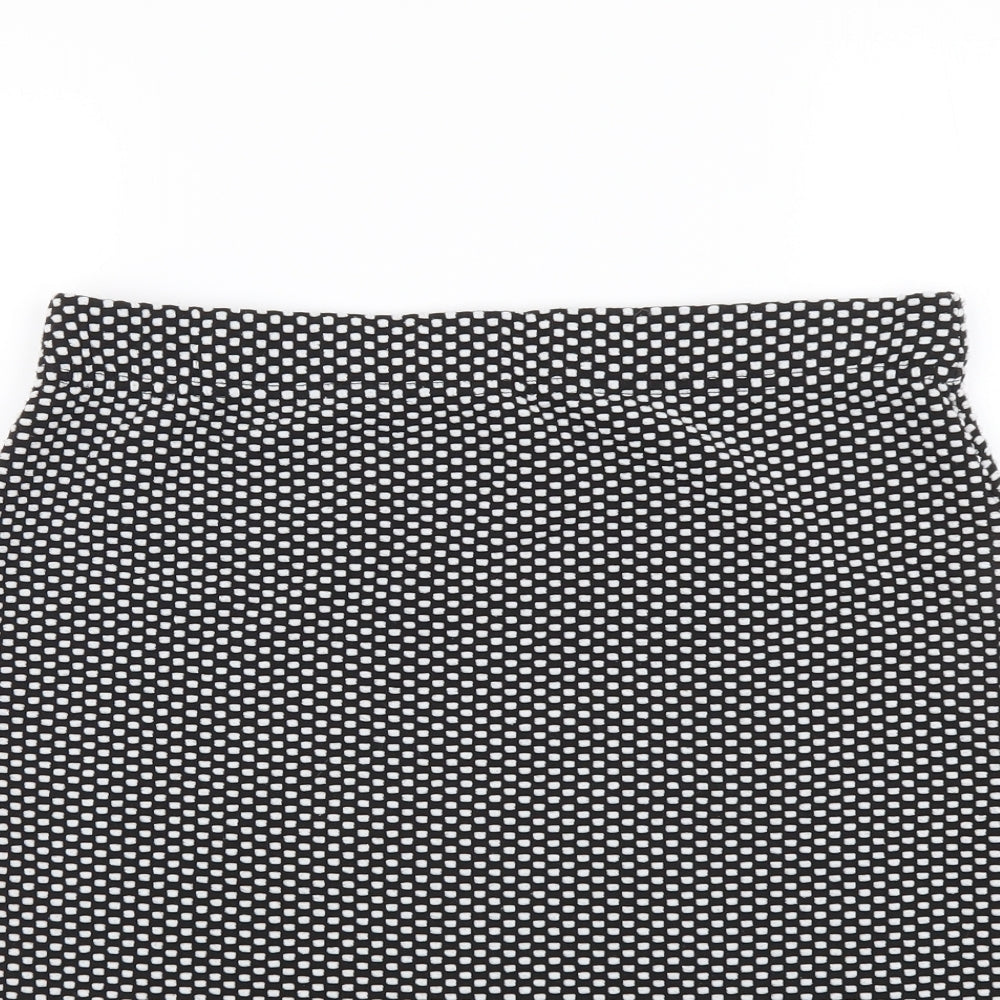 M&Co Womens Black Geometric Polyester Straight & Pencil Skirt Size 12