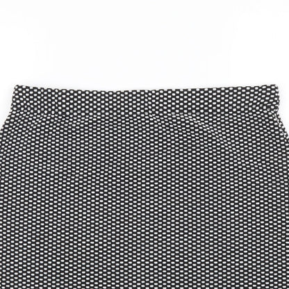 M&Co Womens Black Geometric Polyester Straight & Pencil Skirt Size 12