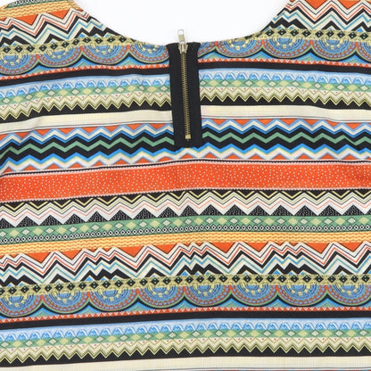 Womens UK Size 14 Miso Multicoloured Basic Blouse