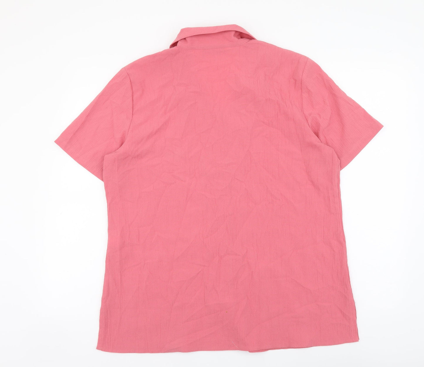 Womens UK Size 16 EWM Pink Basic Button-Up