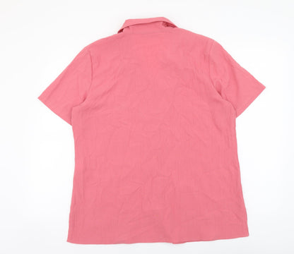 Womens UK Size 16 EWM Pink Basic Button-Up