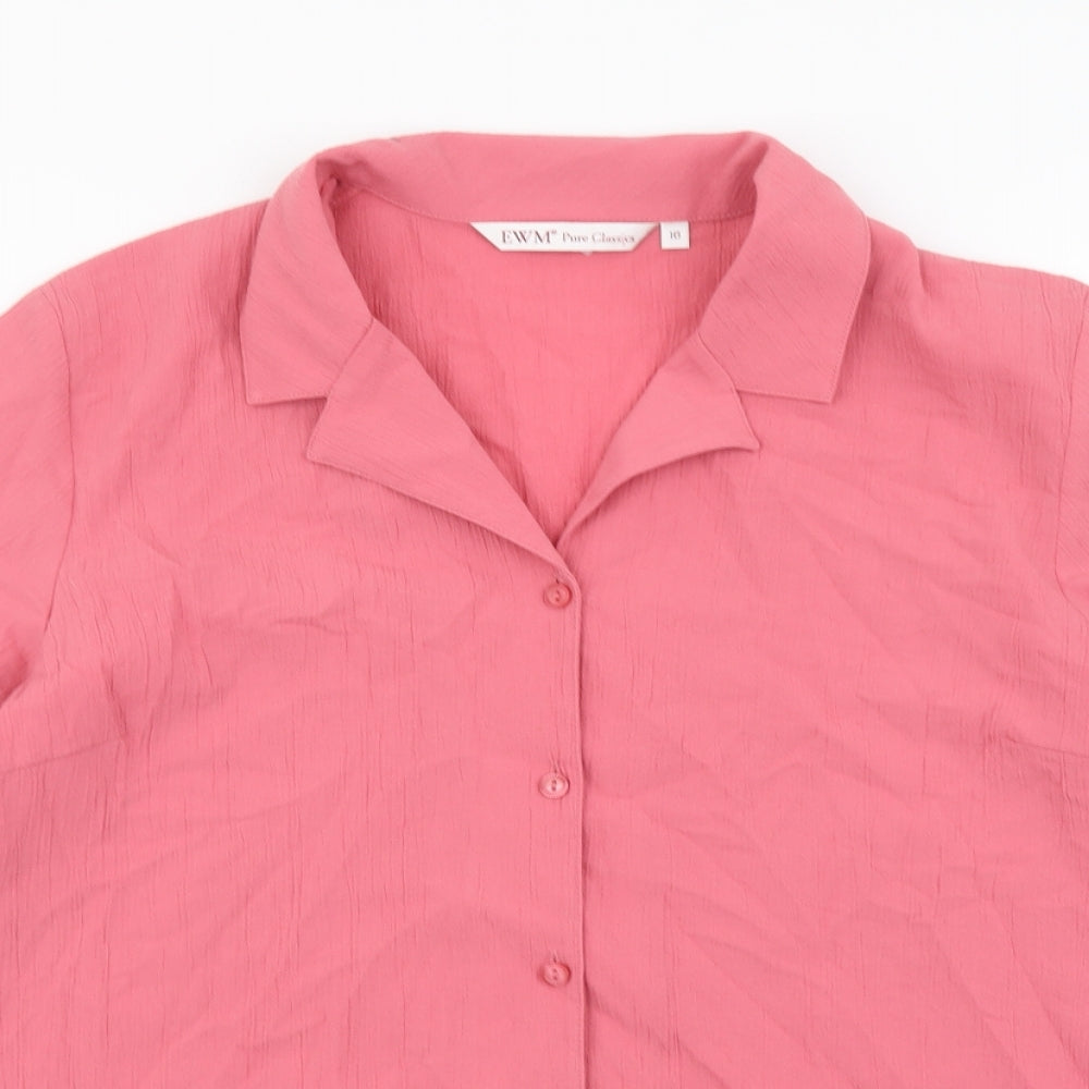 Womens UK Size 16 EWM Pink Basic Button-Up