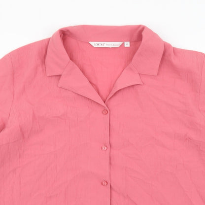 Womens UK Size 16 EWM Pink Basic Button-Up