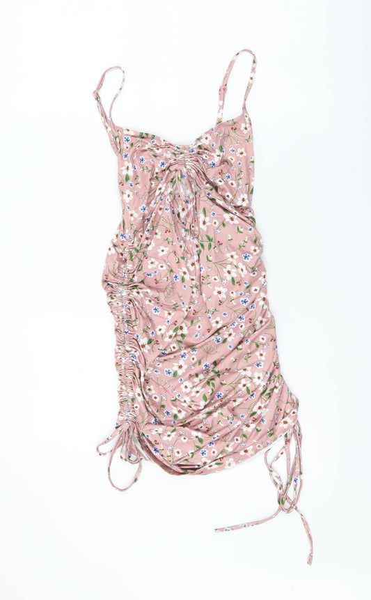 SheIn Womens Pink Floral Polyester Mermaid Size S Sweetheart Pullover