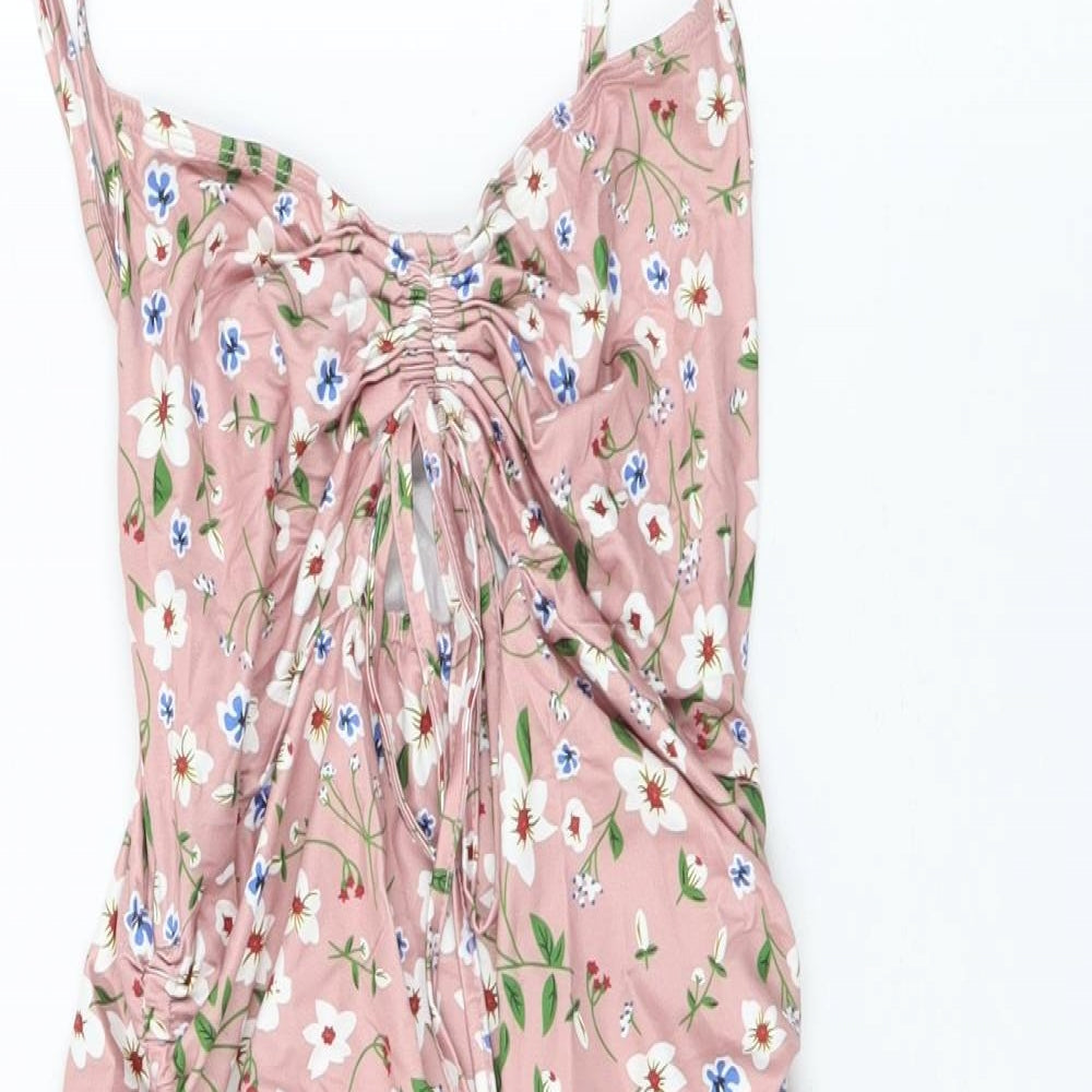 SheIn Womens Pink Floral Polyester Mermaid Size S Sweetheart Pullover