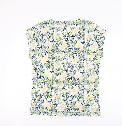 Originals Womens Multicoloured Geometric Polyester Basic T-Shirt Size S Round Neck - Butterfly Pattern