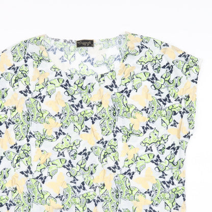 Originals Womens Multicoloured Geometric Polyester Basic T-Shirt Size S Round Neck - Butterfly Pattern