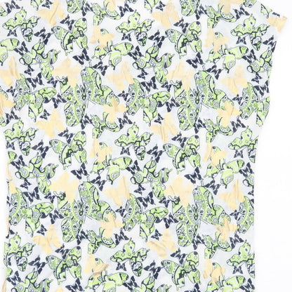 Originals Womens Multicoloured Geometric Polyester Basic T-Shirt Size S Round Neck - Butterfly Pattern