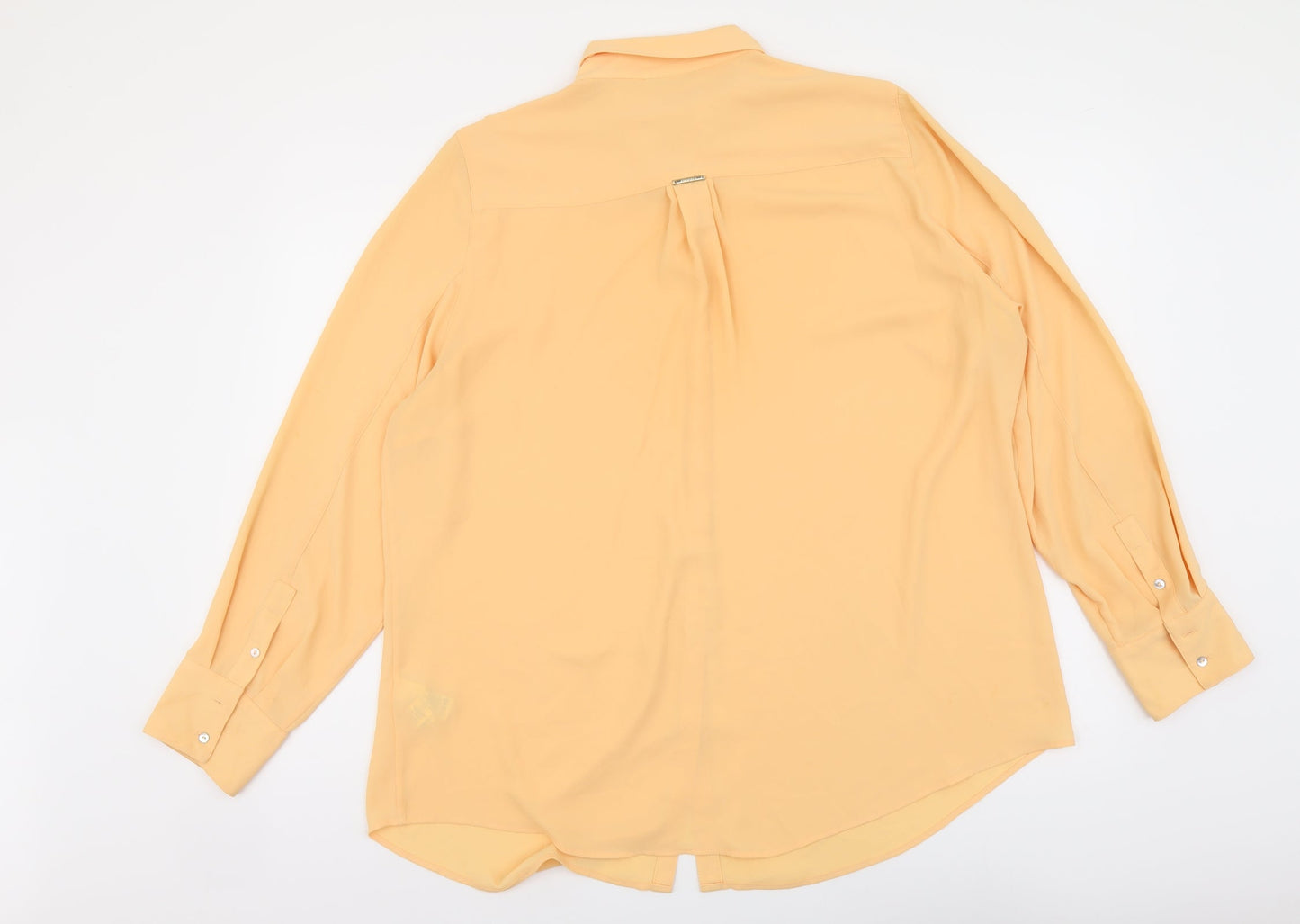 Autograph Womens Orange Polyester Basic Button-Up Size 18 Collared