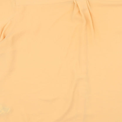 Autograph Womens Orange Polyester Basic Button-Up Size 18 Collared