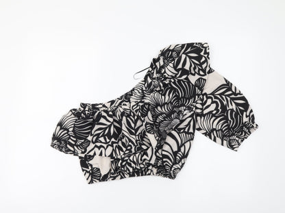 Womens UK Size 8 Topshop Black Cropped Blouse
