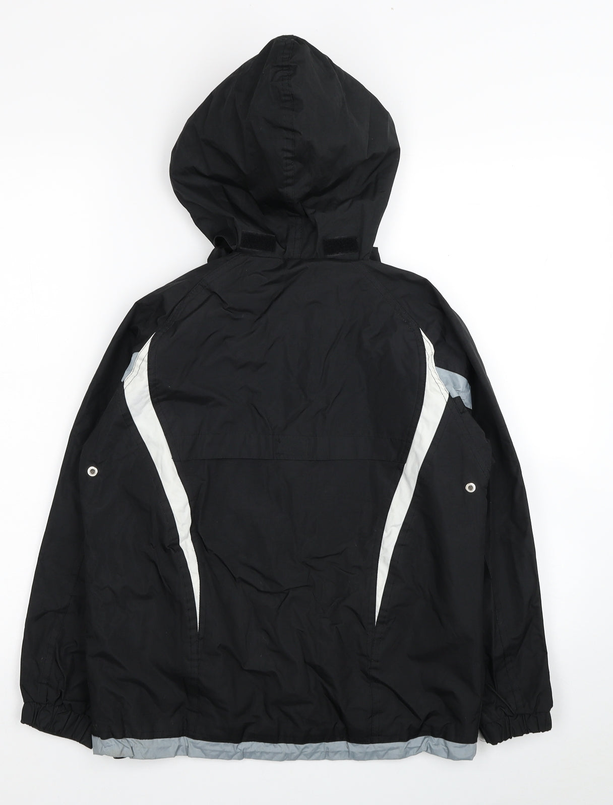 Macron Boys Black Colourblock Windbreaker Coat Size 2XS Zip - Wyke Wanderers AFC