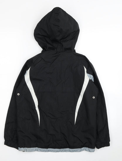 Macron Boys Black Colourblock Windbreaker Coat Size 2XS Zip - Wyke Wanderers AFC