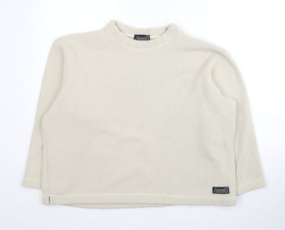 Driza-Bone Womens Beige Polyester Pullover Sweatshirt Size L Pullover - Ribbed
