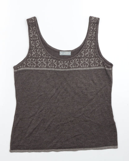 Womens UK Size 14 Per Una Brown Basic Tank