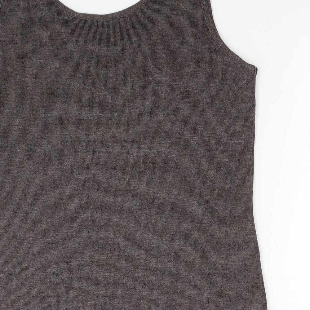 Womens UK Size 14 Per Una Brown Basic Tank