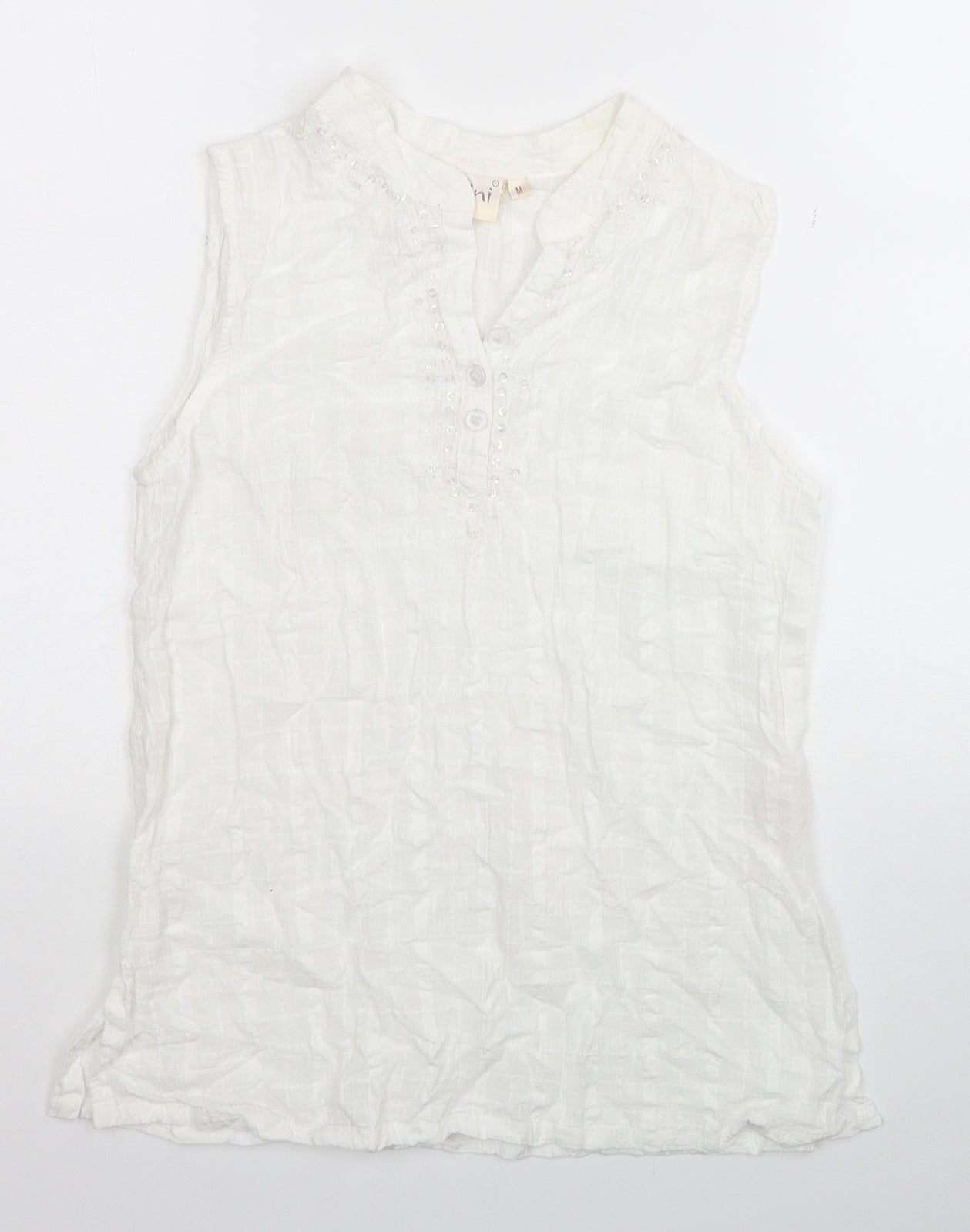 Womens UK Size M Adini White Basic Tank