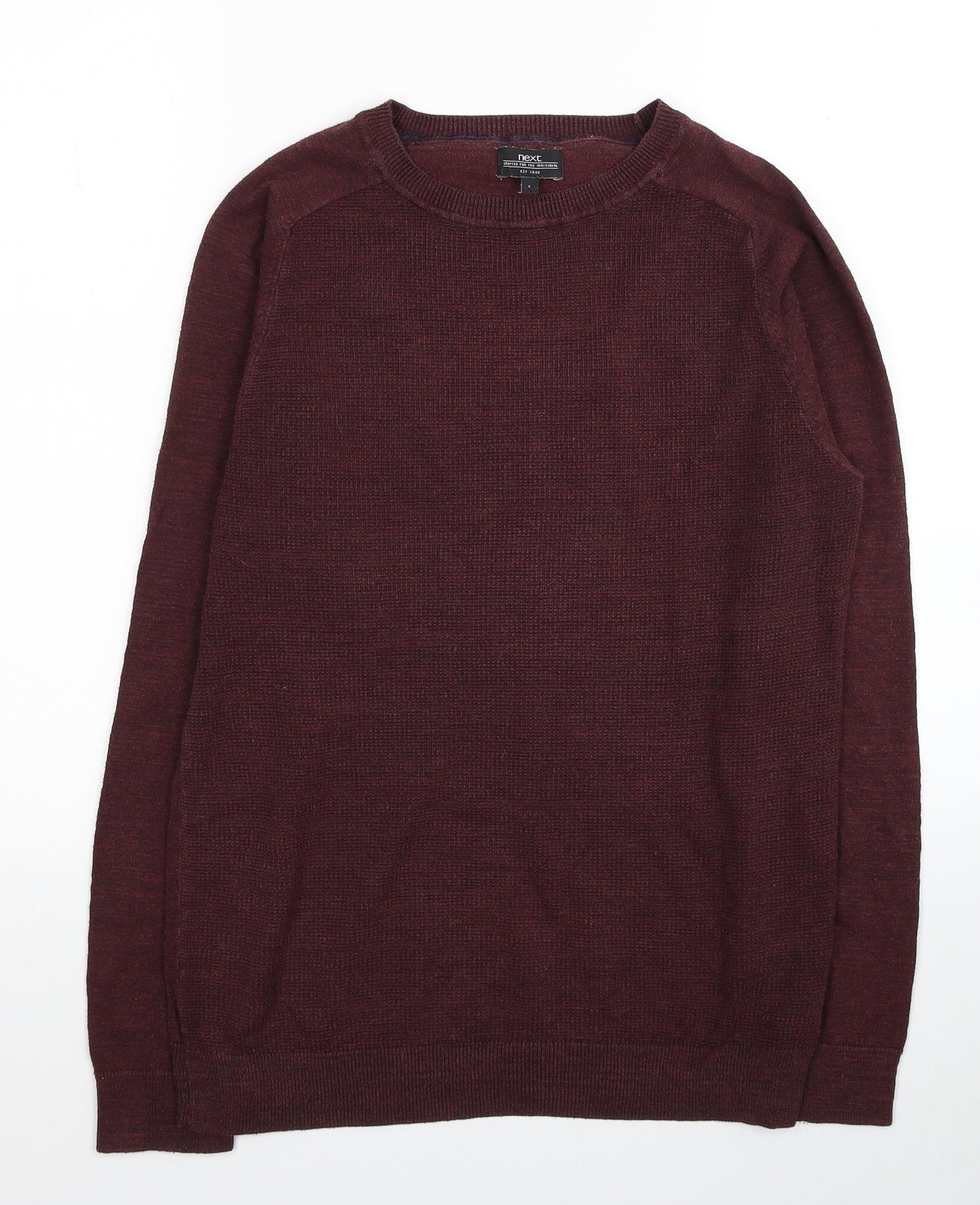 NEXT Mens Red Round Neck Cotton Pullover Jumper Size S