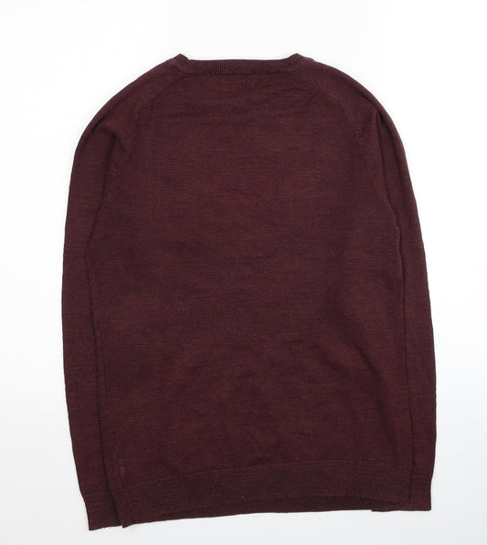 NEXT Mens Red Round Neck Cotton Pullover Jumper Size S
