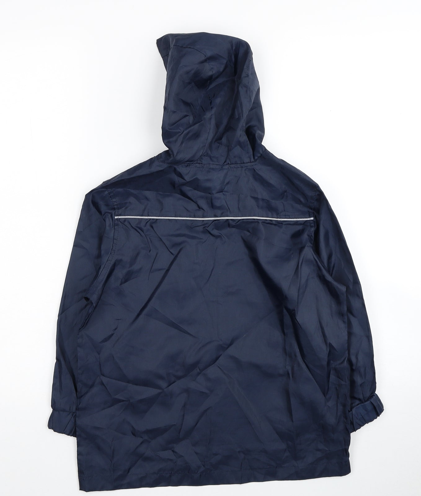 Back To School Boys Blue Rain Coat Jacket Size S Pullover