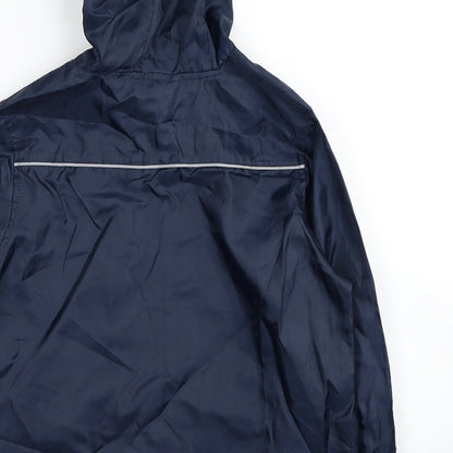 Back To School Boys Blue Rain Coat Jacket Size S Pullover