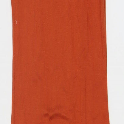 Atmosphere Womens Orange Viscose Slip Dress Size 6 Off the Shoulder Pullover