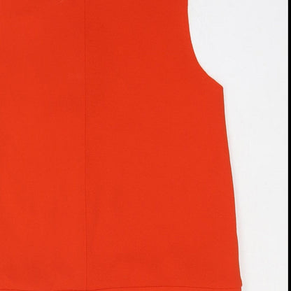 Mango Womens Orange Polyester Basic Tank Size S Boat Neck