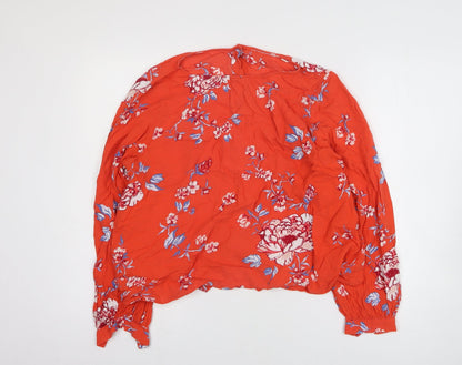 Womens UK Size M Preworn Orange Basic T-Shirt