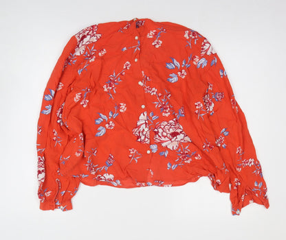 Womens UK Size M Preworn Orange Basic T-Shirt
