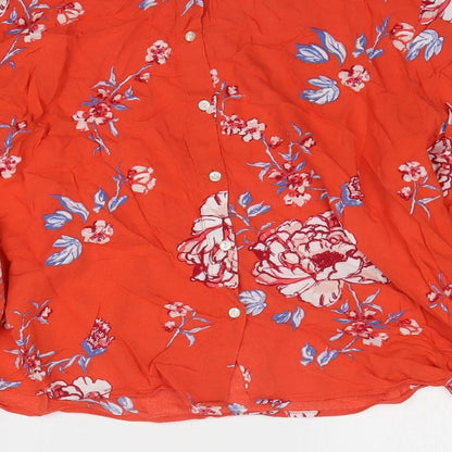 Womens UK Size M Preworn Orange Basic T-Shirt