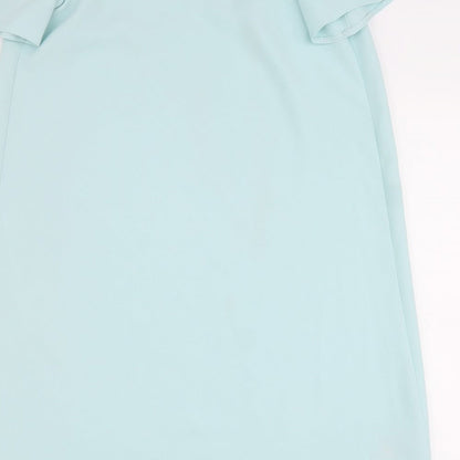 Topshop Womens Green Polyester T-Shirt Dress Size 6 Round Neck Pullover