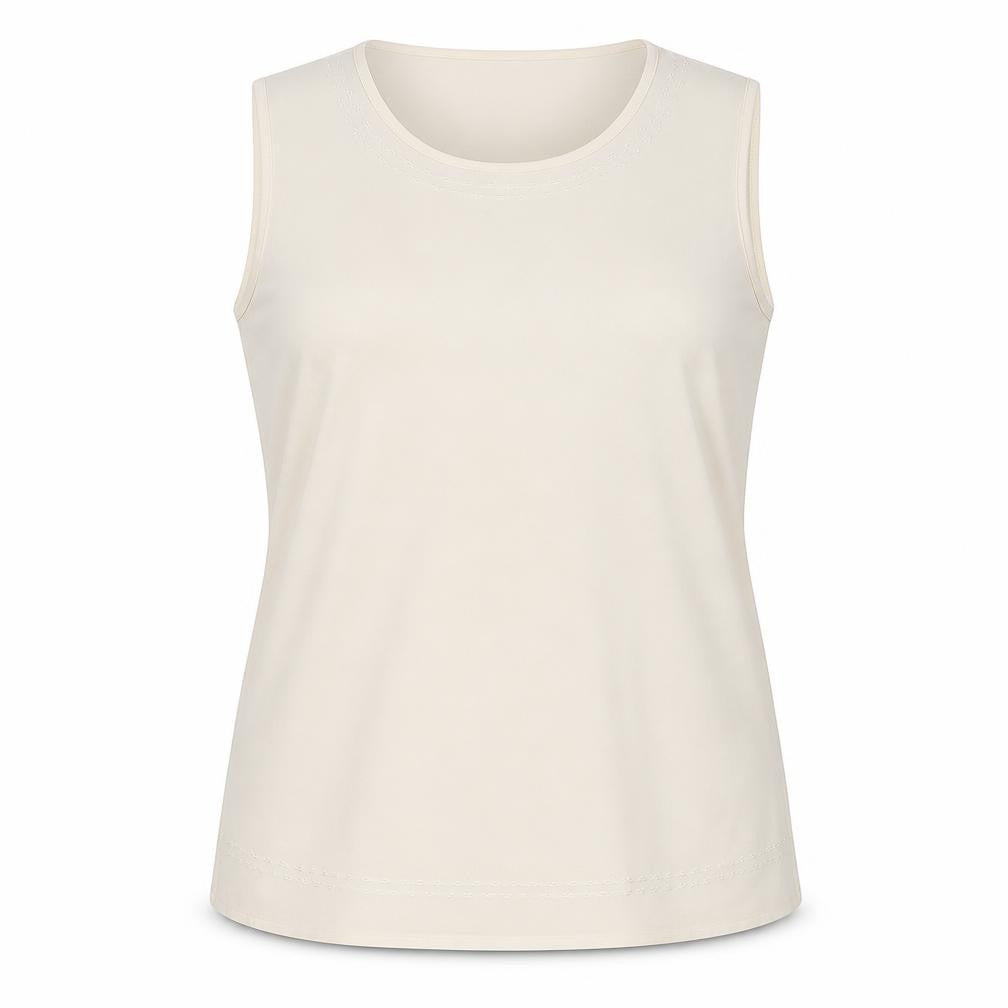 Womens UK Size 18 AMARANTO Beige Basic Tank