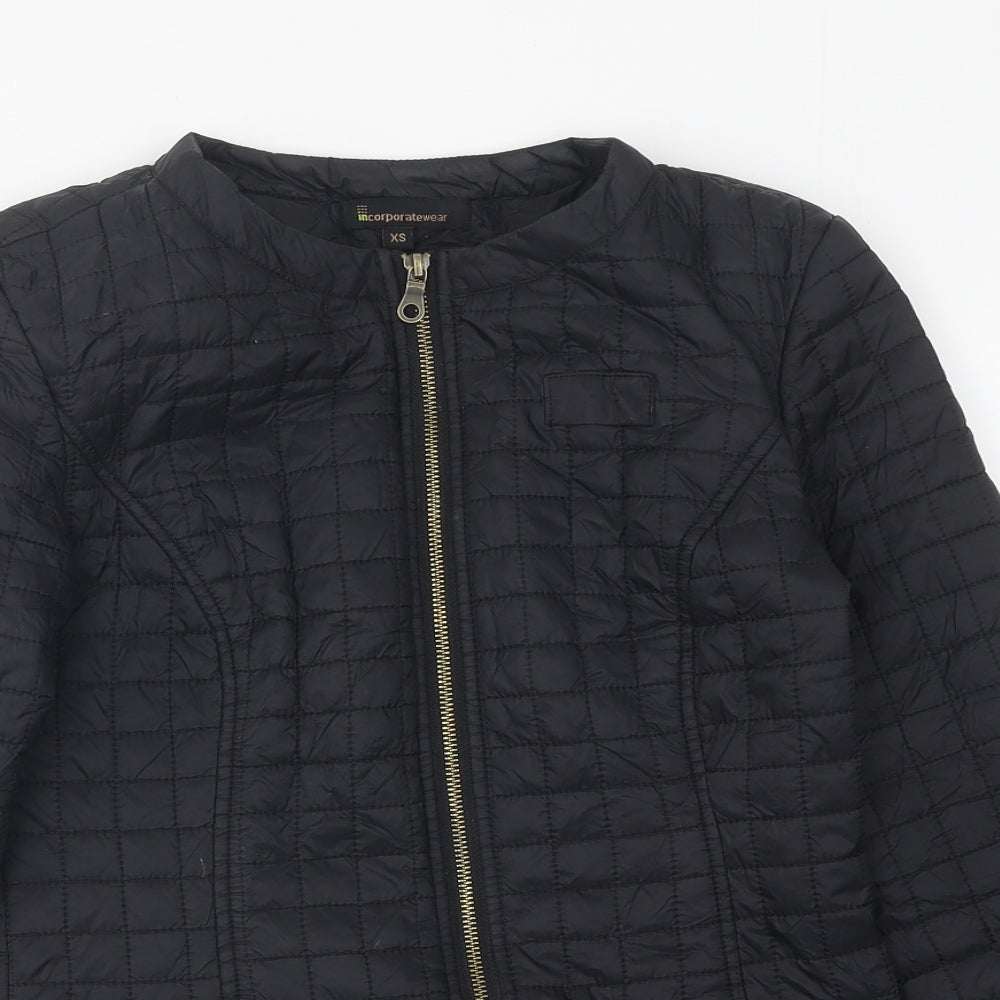 Womens UK Size XS Incorporatewear Black Biker Coat