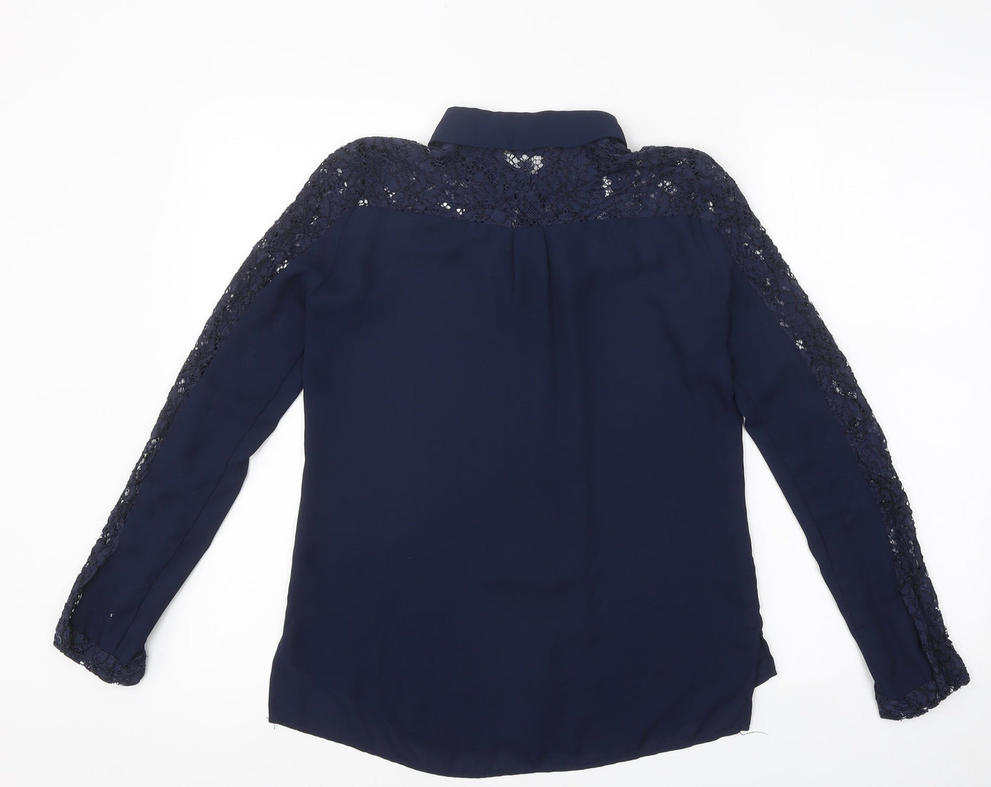 Womens UK Size S Zara Blue Jersey Button-Up