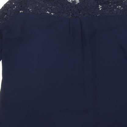 Womens UK Size S Zara Blue Jersey Button-Up