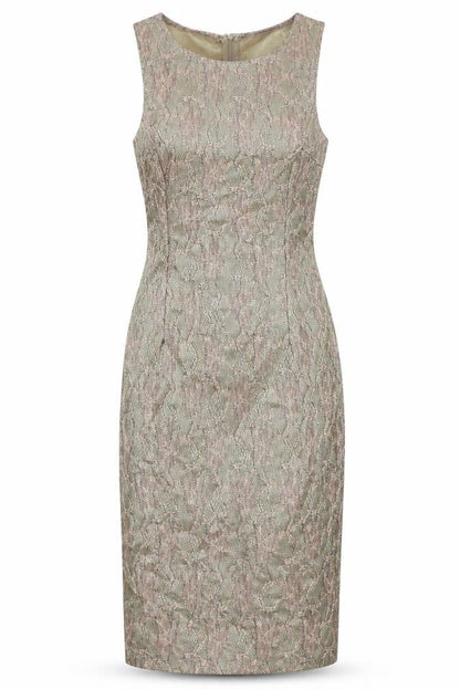 AX Paris Womens Brown Floral Polyester Pencil Dress Size 8 Round Neck Zip