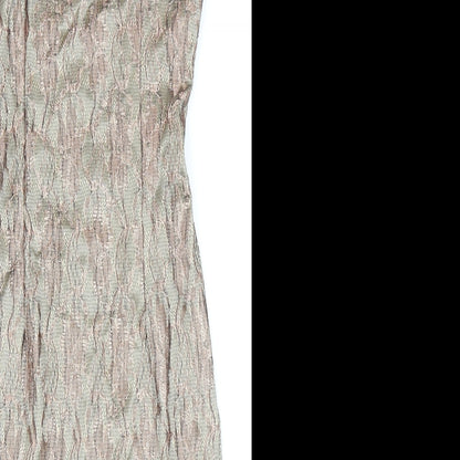 AX Paris Womens Brown Floral Polyester Pencil Dress Size 8 Round Neck Zip