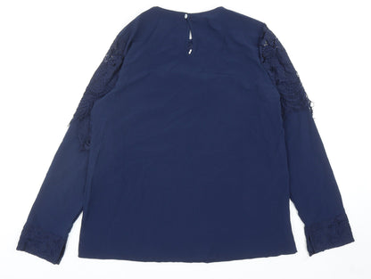 Womens UK Size M Preworn Blue Basic Blouse