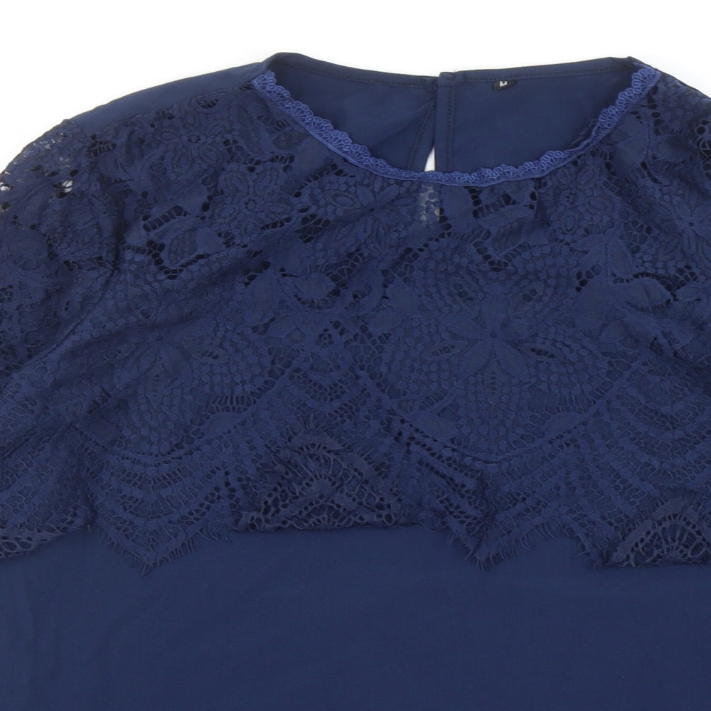 Womens UK Size M Preworn Blue Basic Blouse