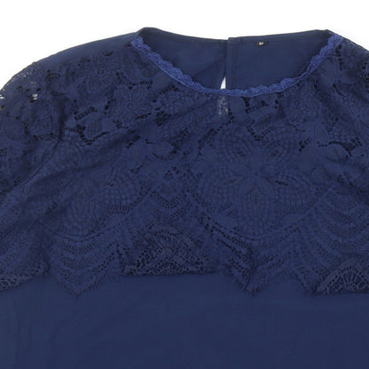Womens UK Size M Preworn Blue Basic Blouse