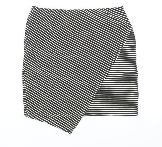Atmosphere Womens Black Striped Polyester Mini Skirt Size 10